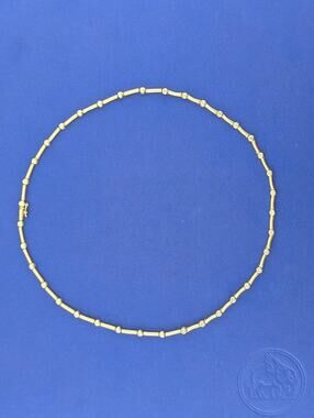 14kt Yellow Gold Bezel Station Necklace - 14.4g